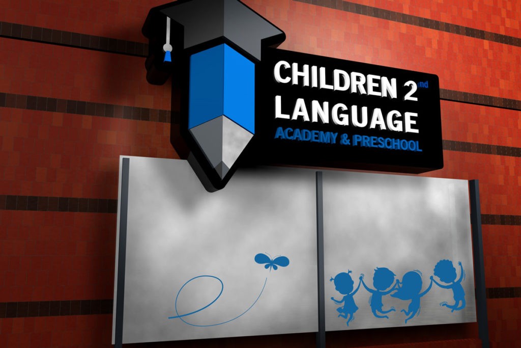 school sign children 2nd language
